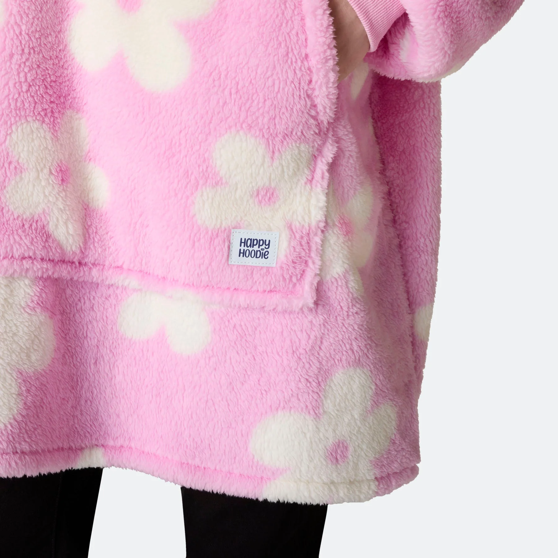 Flowers Pink Teddy HappyHoodie - Image 9