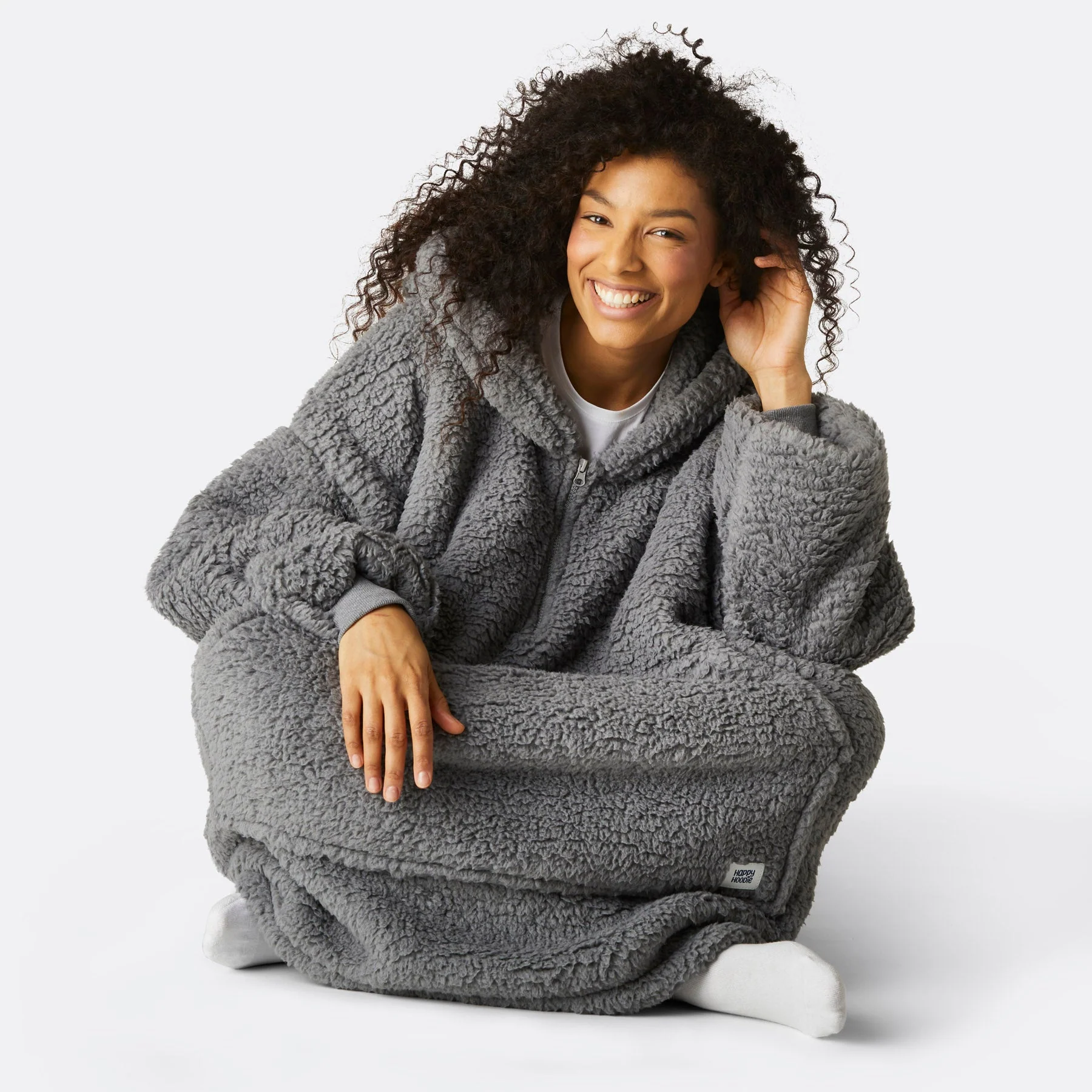 Grey Sherpa HappyHoodie - Image 4