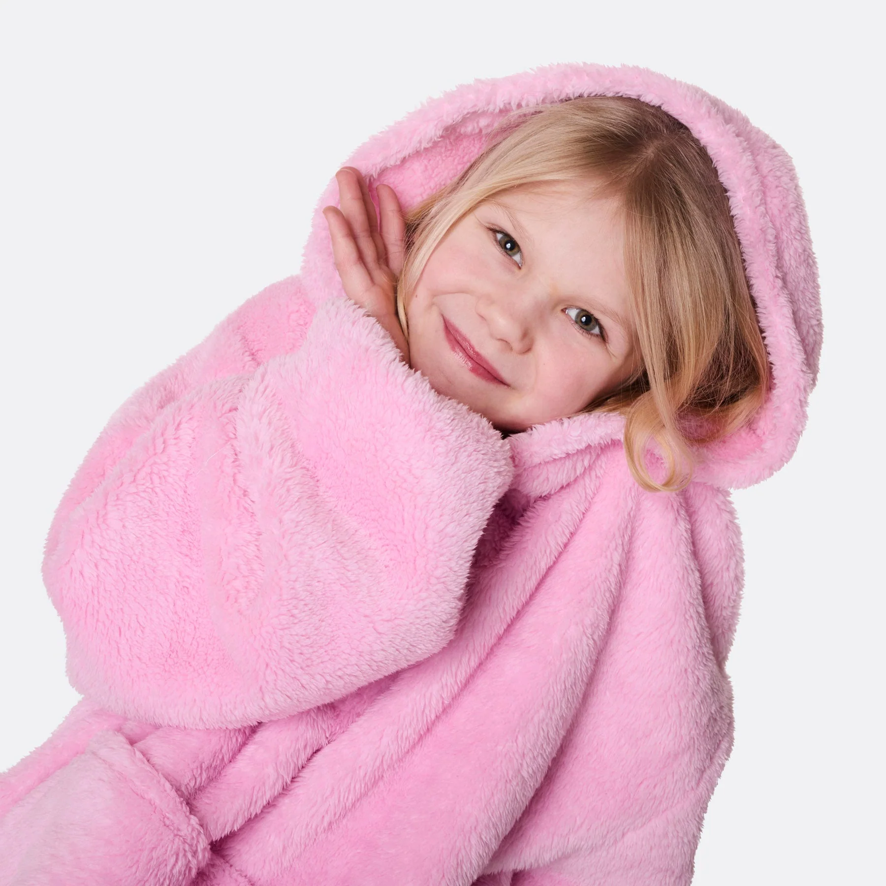 Kids' Pink Teddy HappyHoodie - Image 3