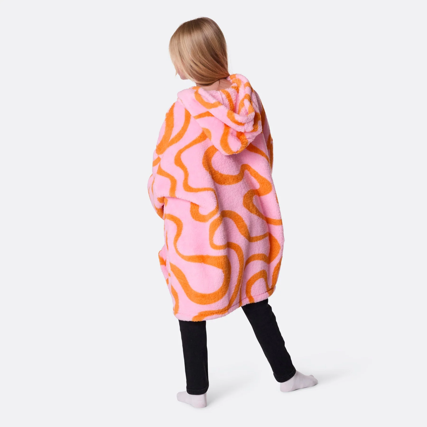 Kids' Pink Wavy Teddy HappyHoodie - Image 4