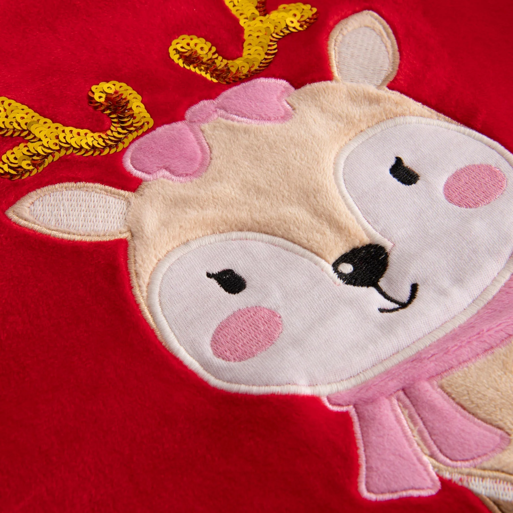 Kids' Red Reindeer Christmas Sweater - Image 3