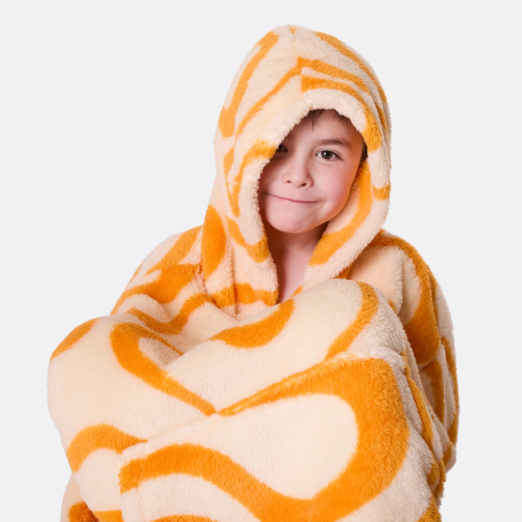 Kids' Yellow Wavy Teddy HappyHoodie - Image 3