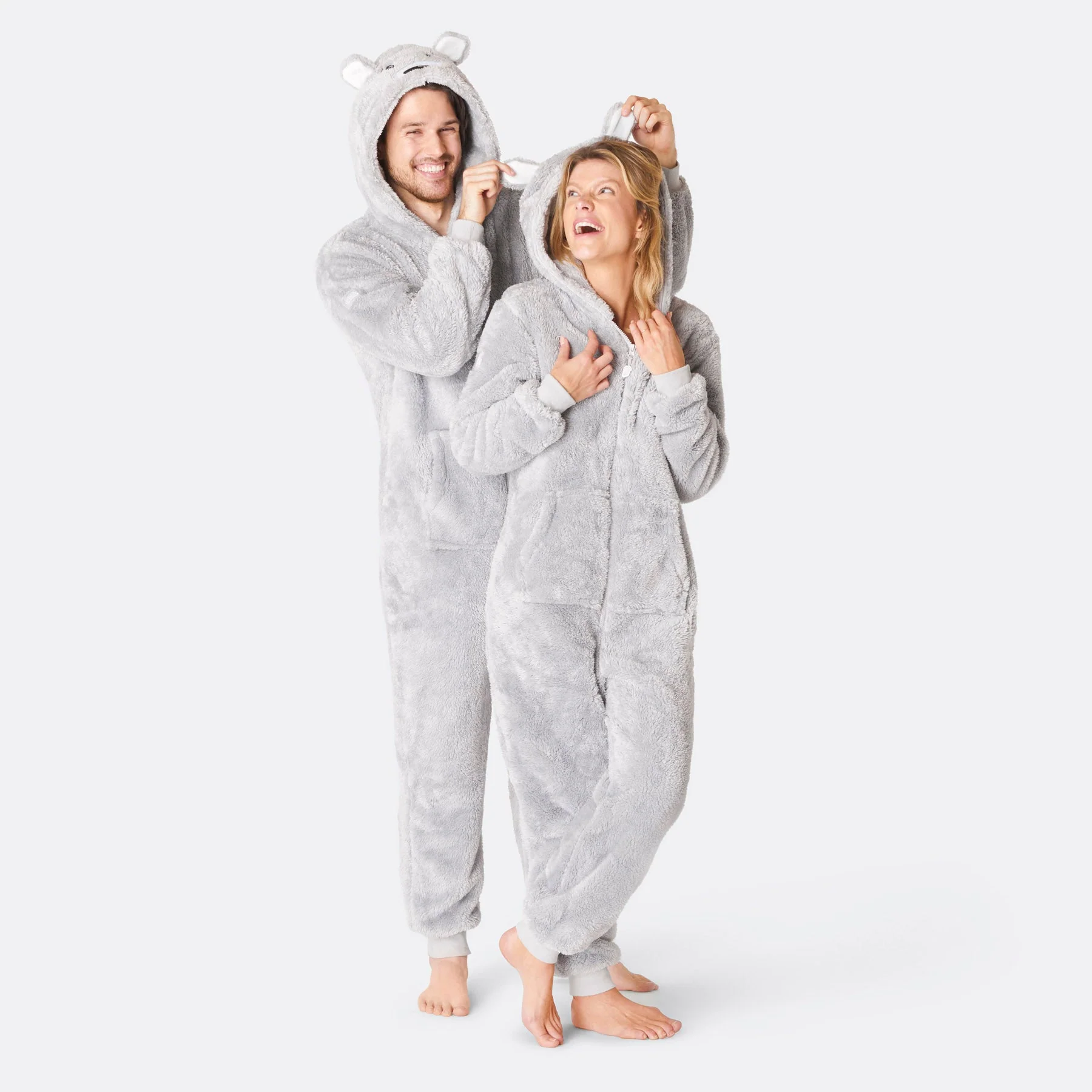Men's Grey Teddy Bear Onesie - Image 3