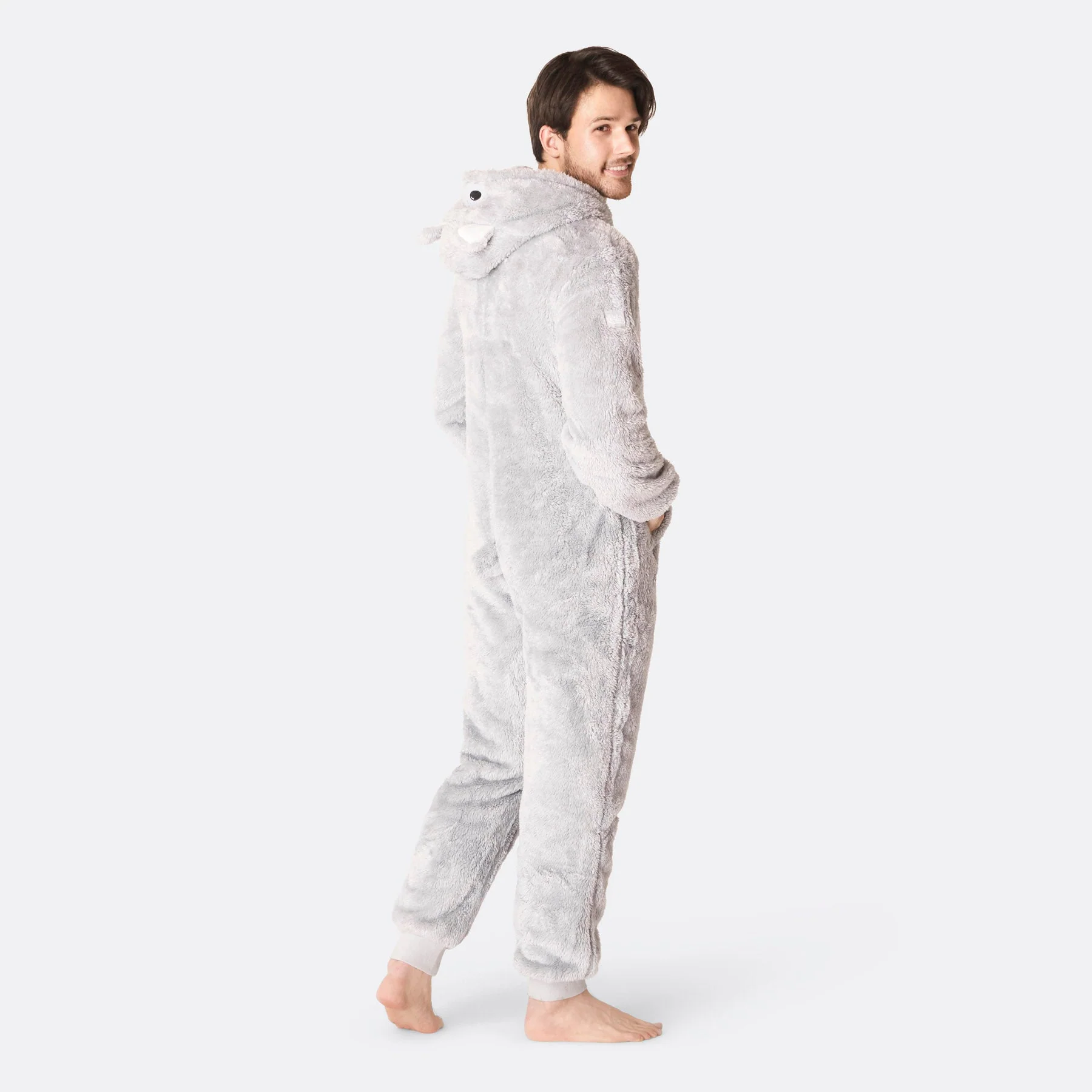 Men's Grey Teddy Bear Onesie - Image 4