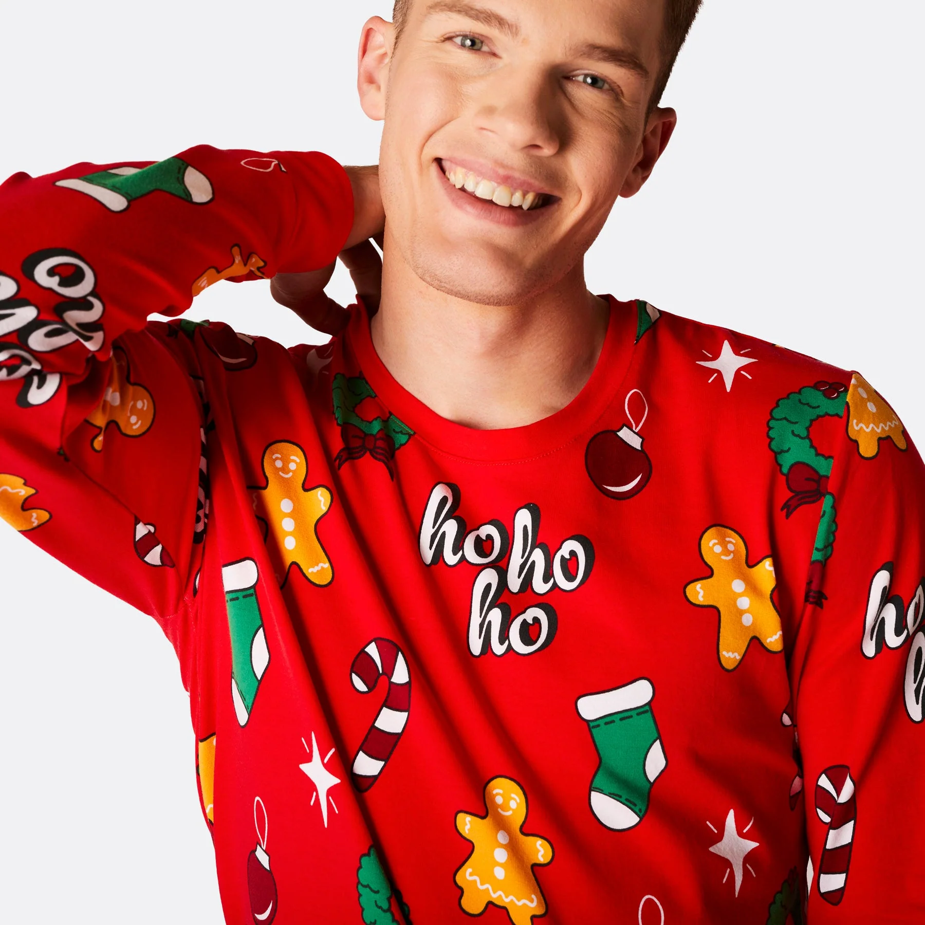 Men's Red Hohoho Christmas Pyjamas - Image 4