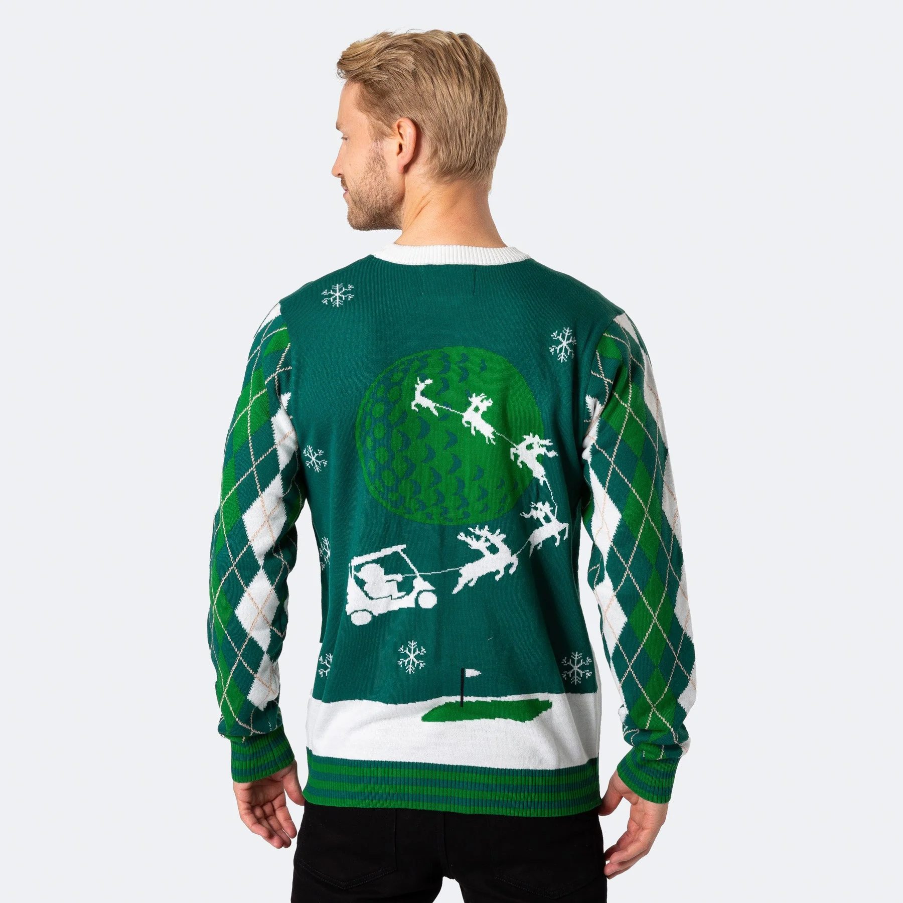 Men's Santa Golfer Christmas Sweater - Image 3