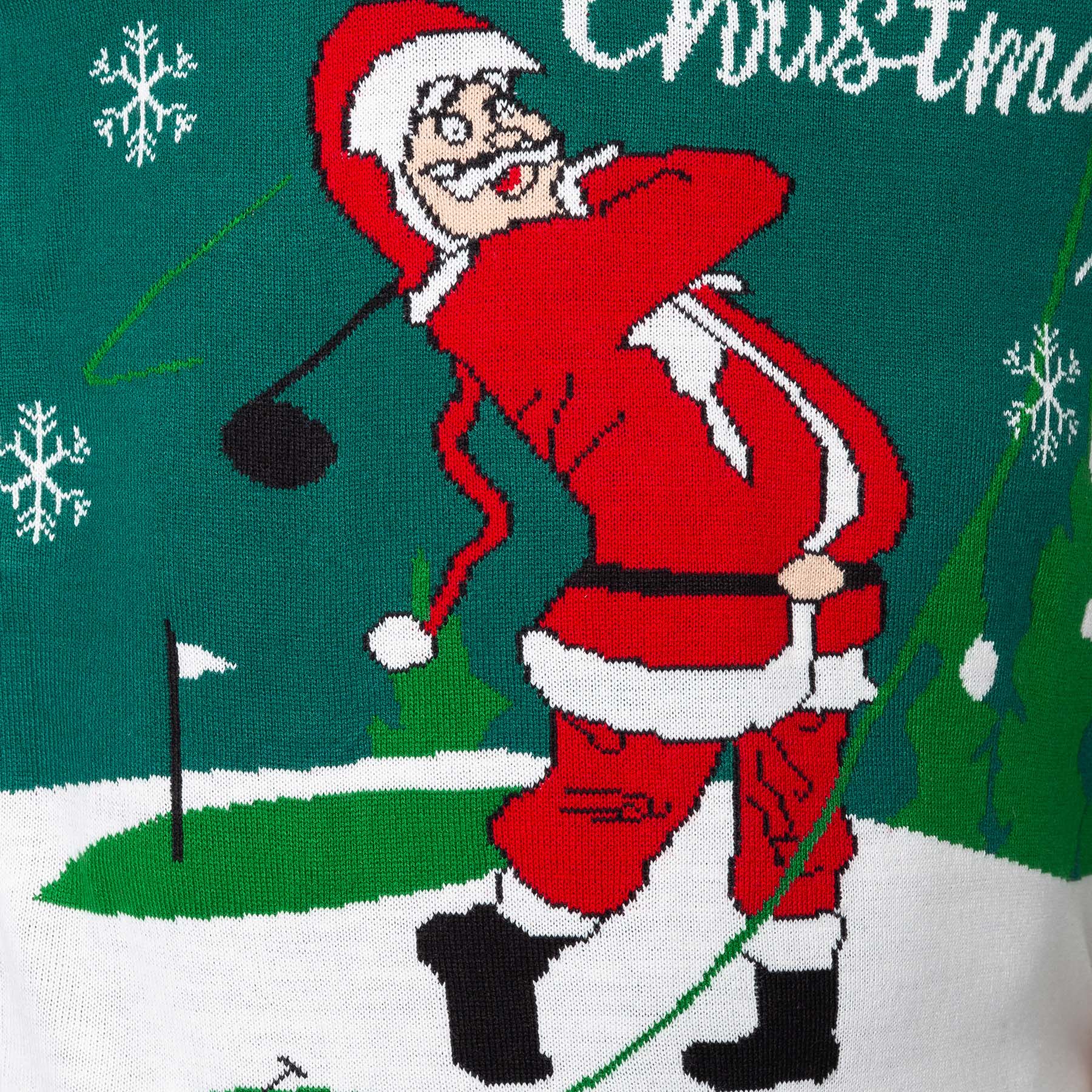 Men's Santa Golfer Christmas Sweater - Image 4