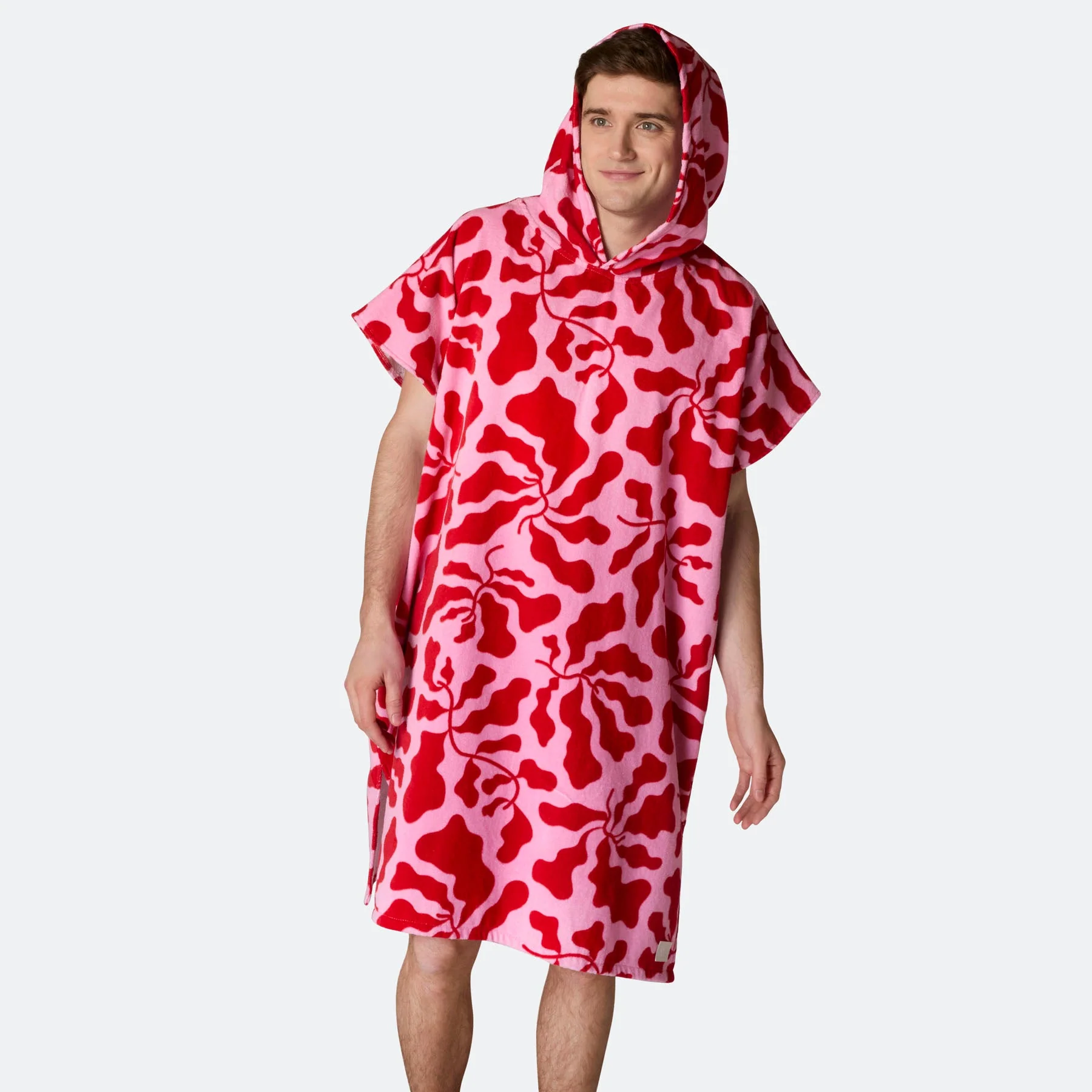 Patterned Pink Towel Poncho - Image 4