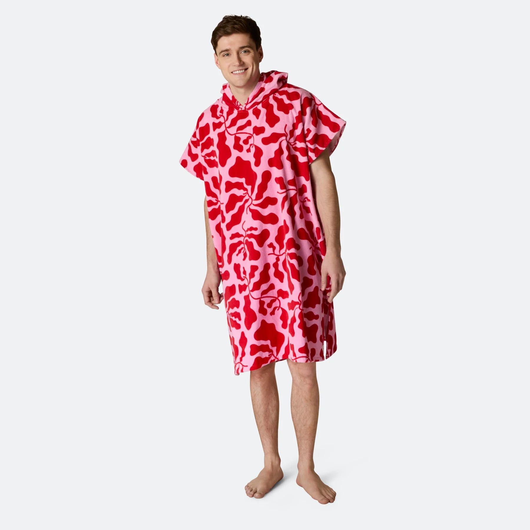 Patterned Pink Towel Poncho - Image 6
