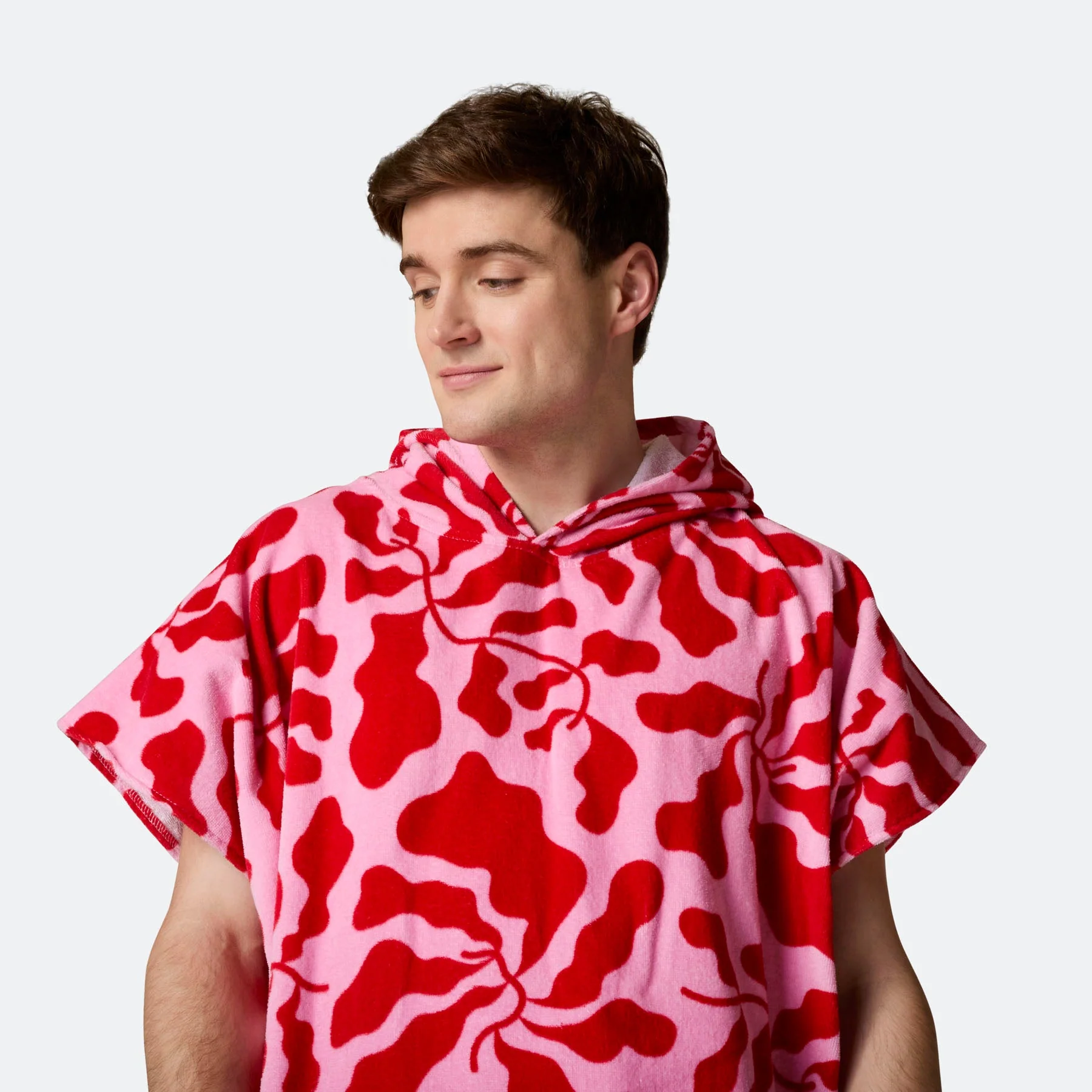 Patterned Pink Towel Poncho - Image 8