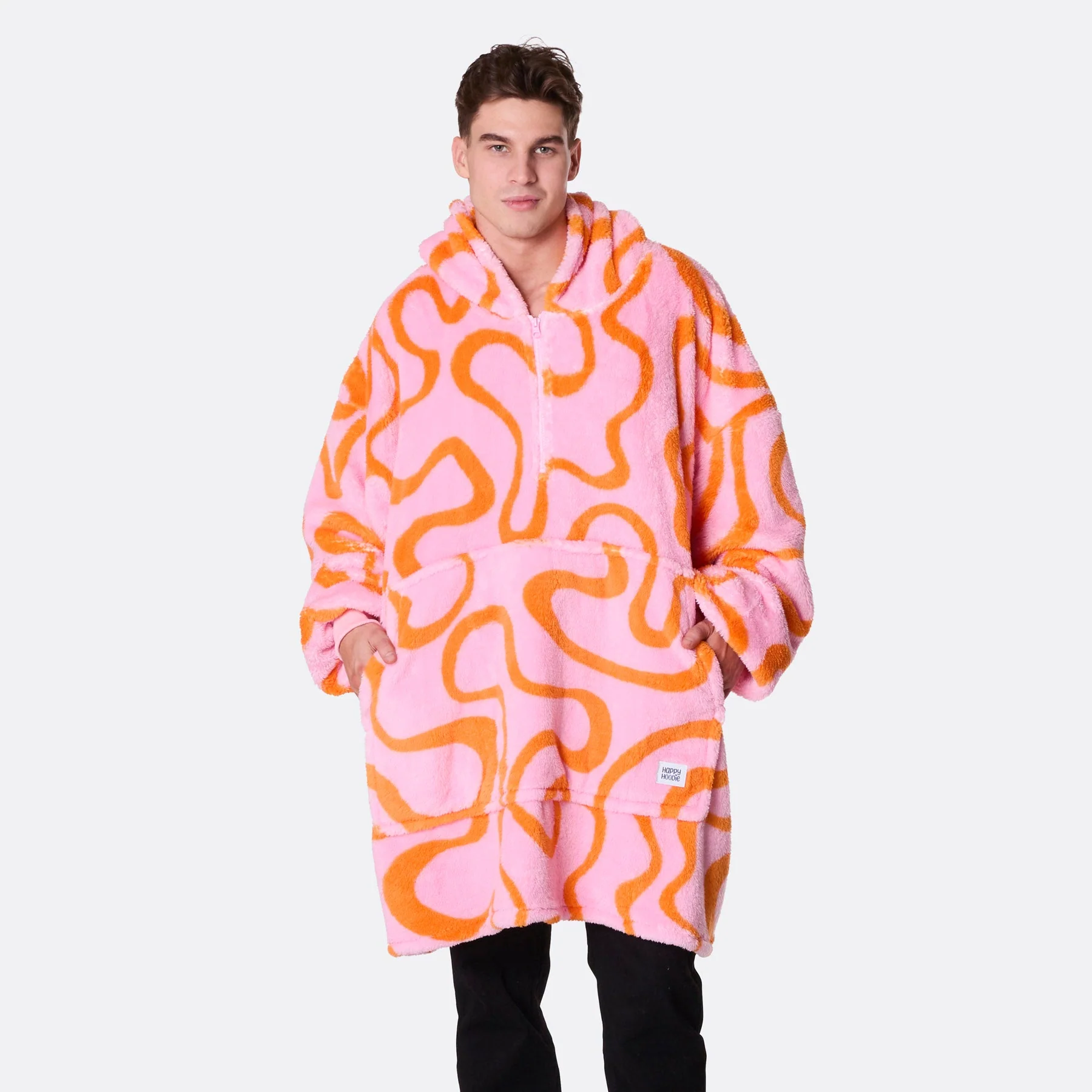 Pink Wavy Teddy HappyHoodie - Image 4