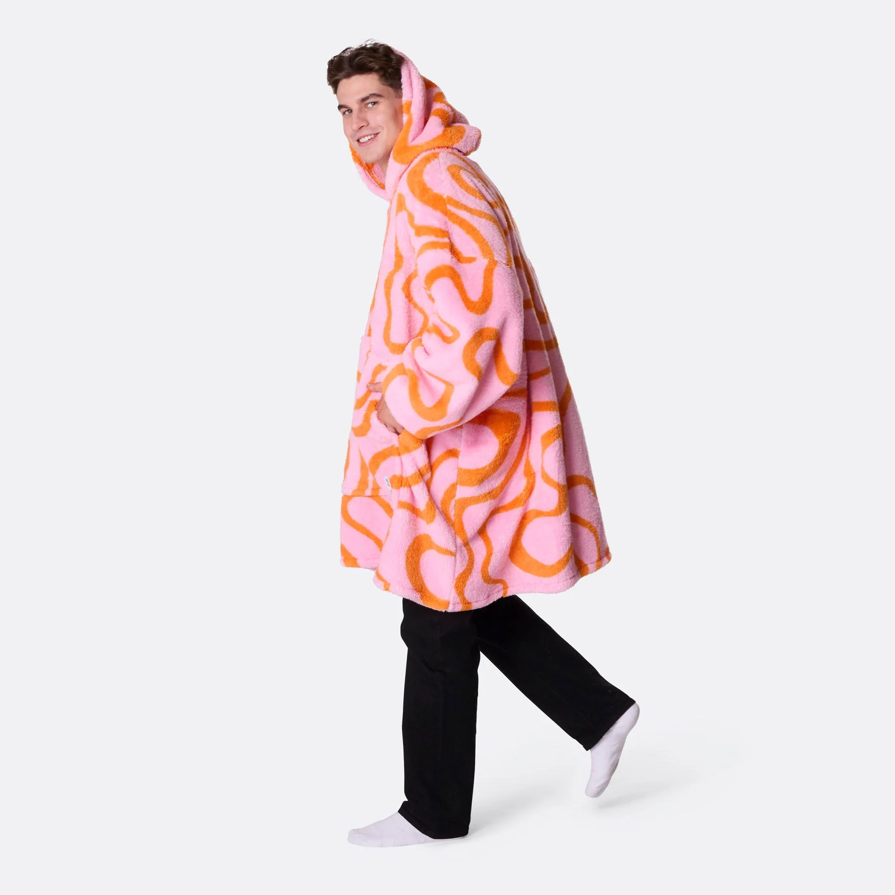 Pink Wavy Teddy HappyHoodie - Image 5