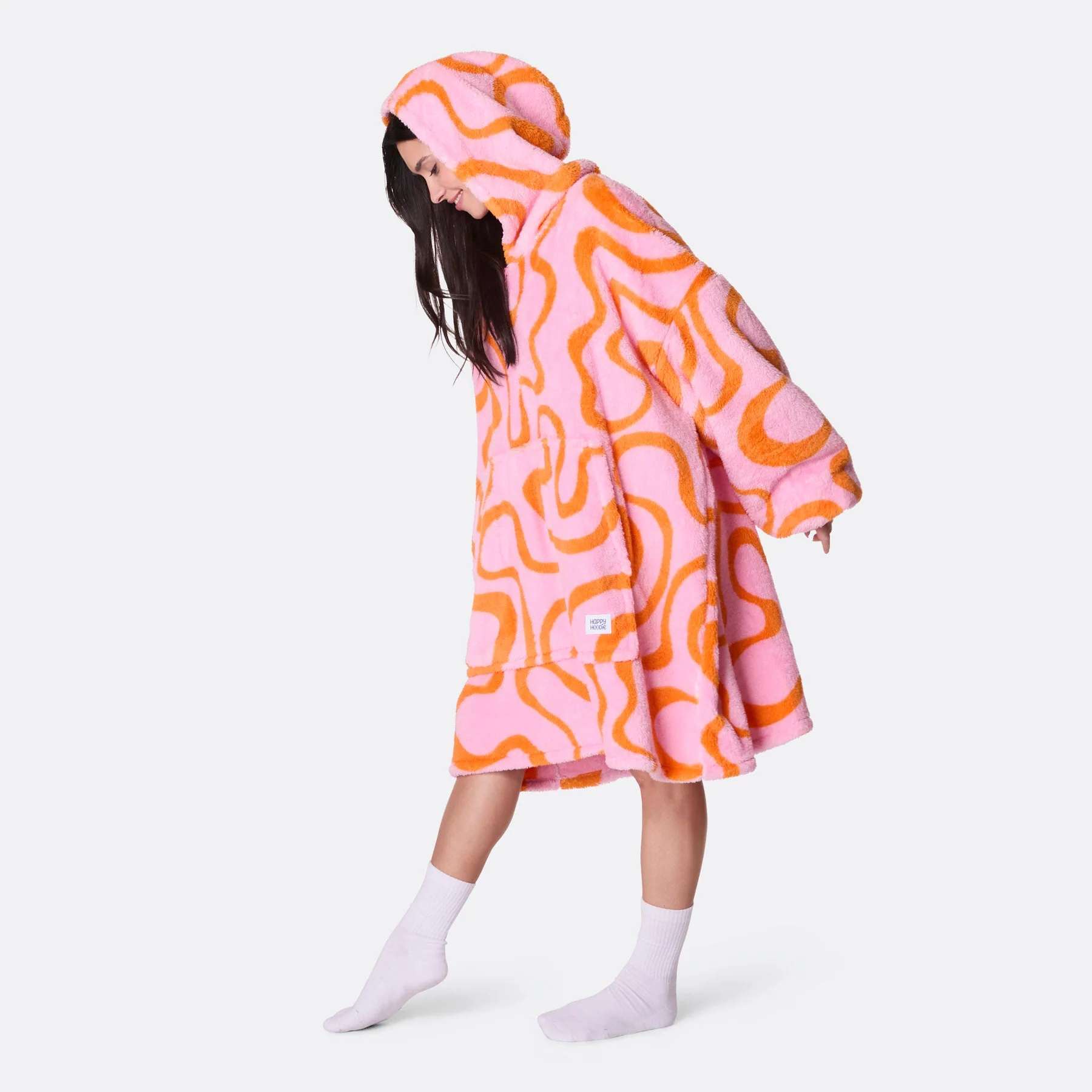 Pink Wavy Teddy HappyHoodie - Image 6