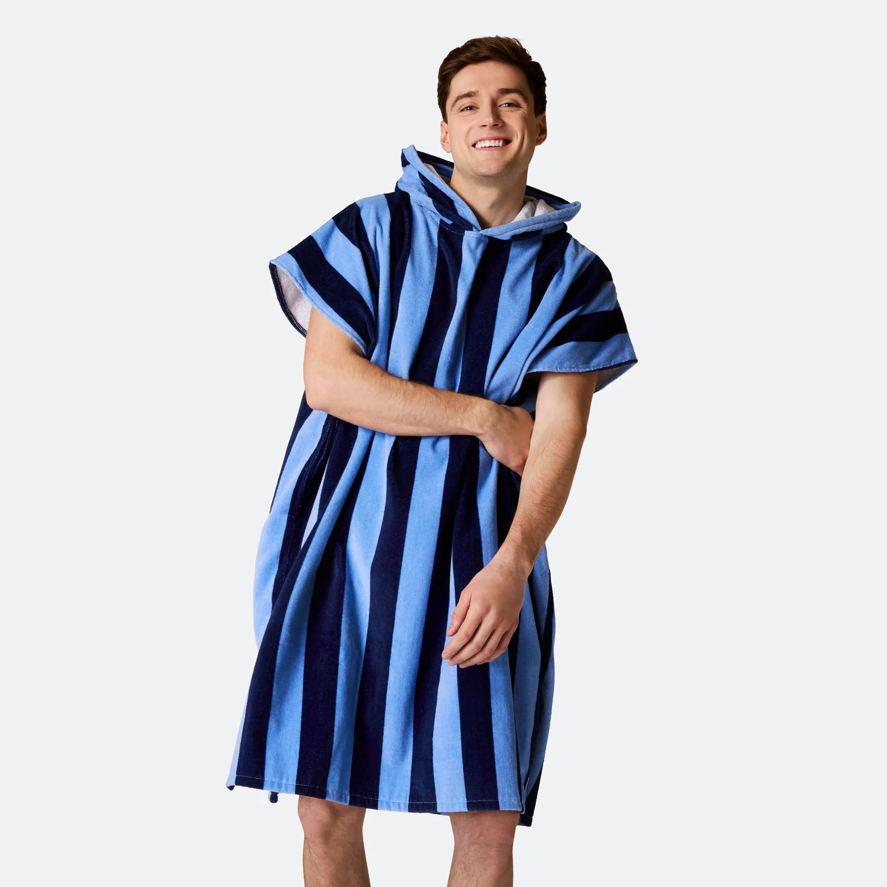 Striped Blue Towel Poncho - Image 10