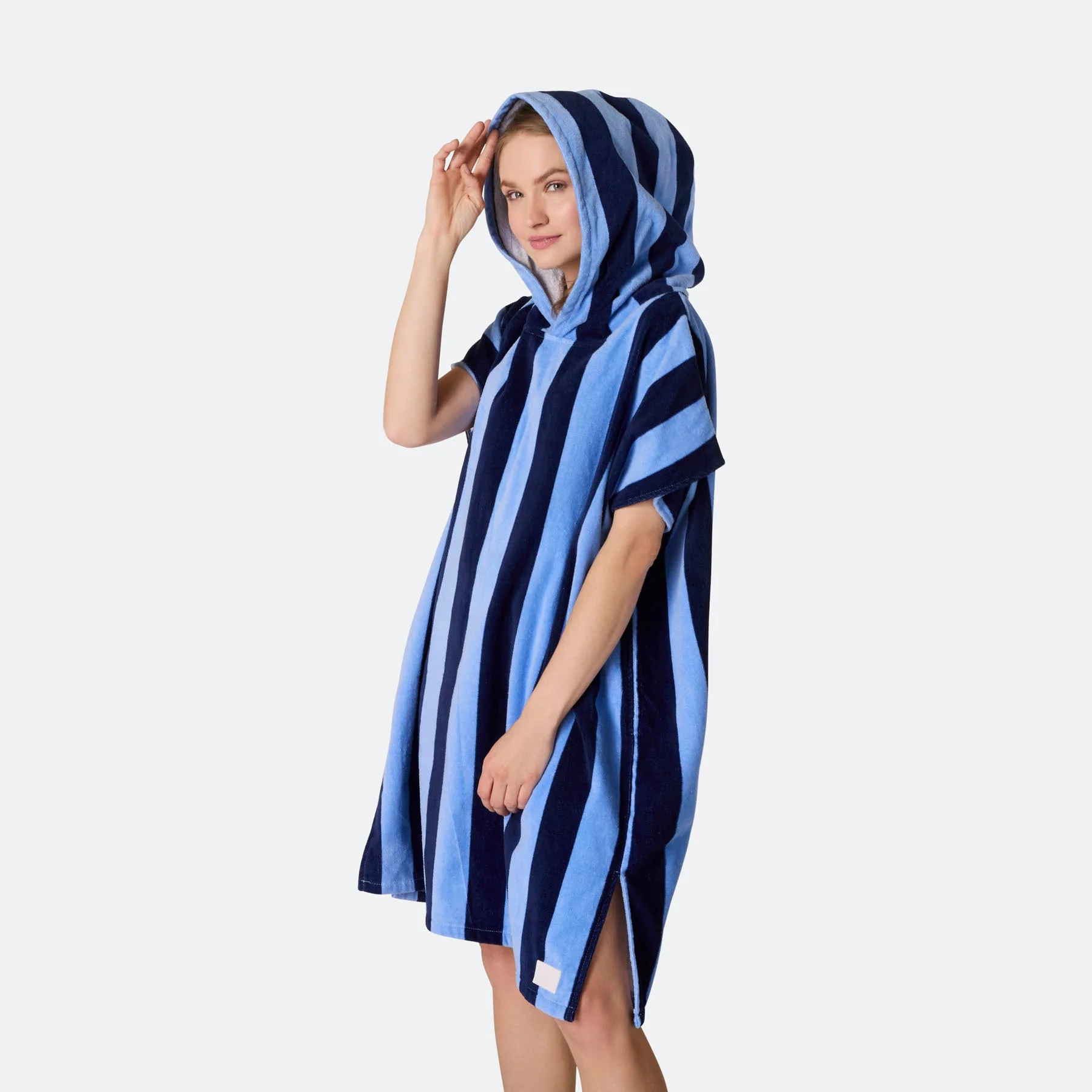 Striped Blue Towel Poncho - Image 11