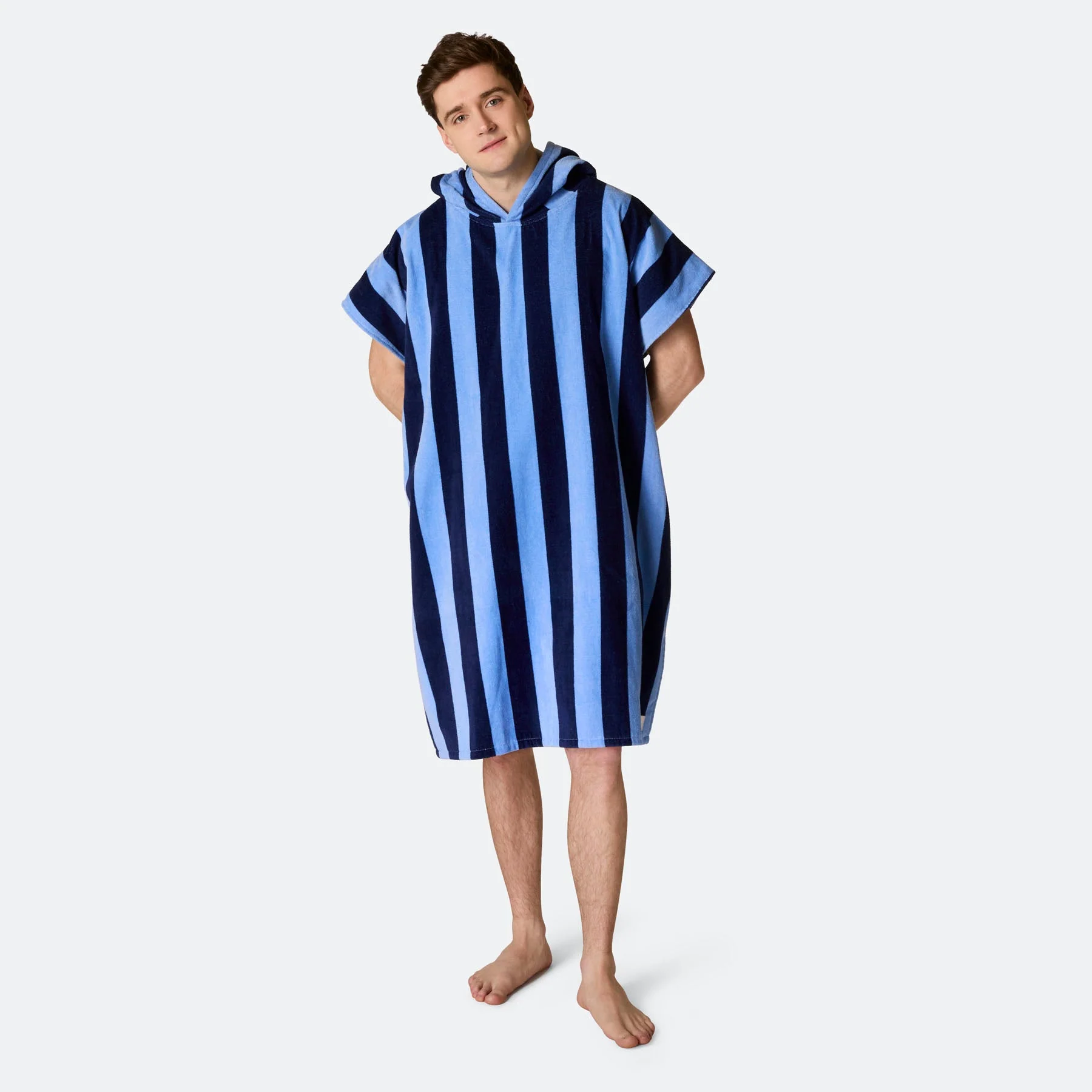 Striped Blue Towel Poncho - Image 12