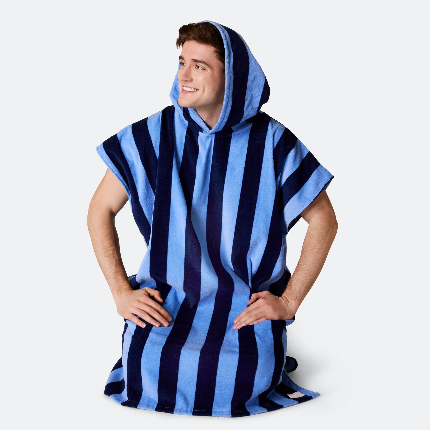 Striped Blue Towel Poncho - Image 15