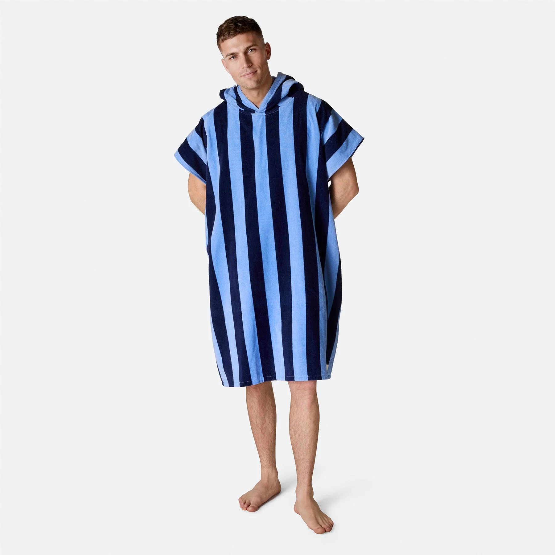 Striped Blue Towel Poncho - Image 4