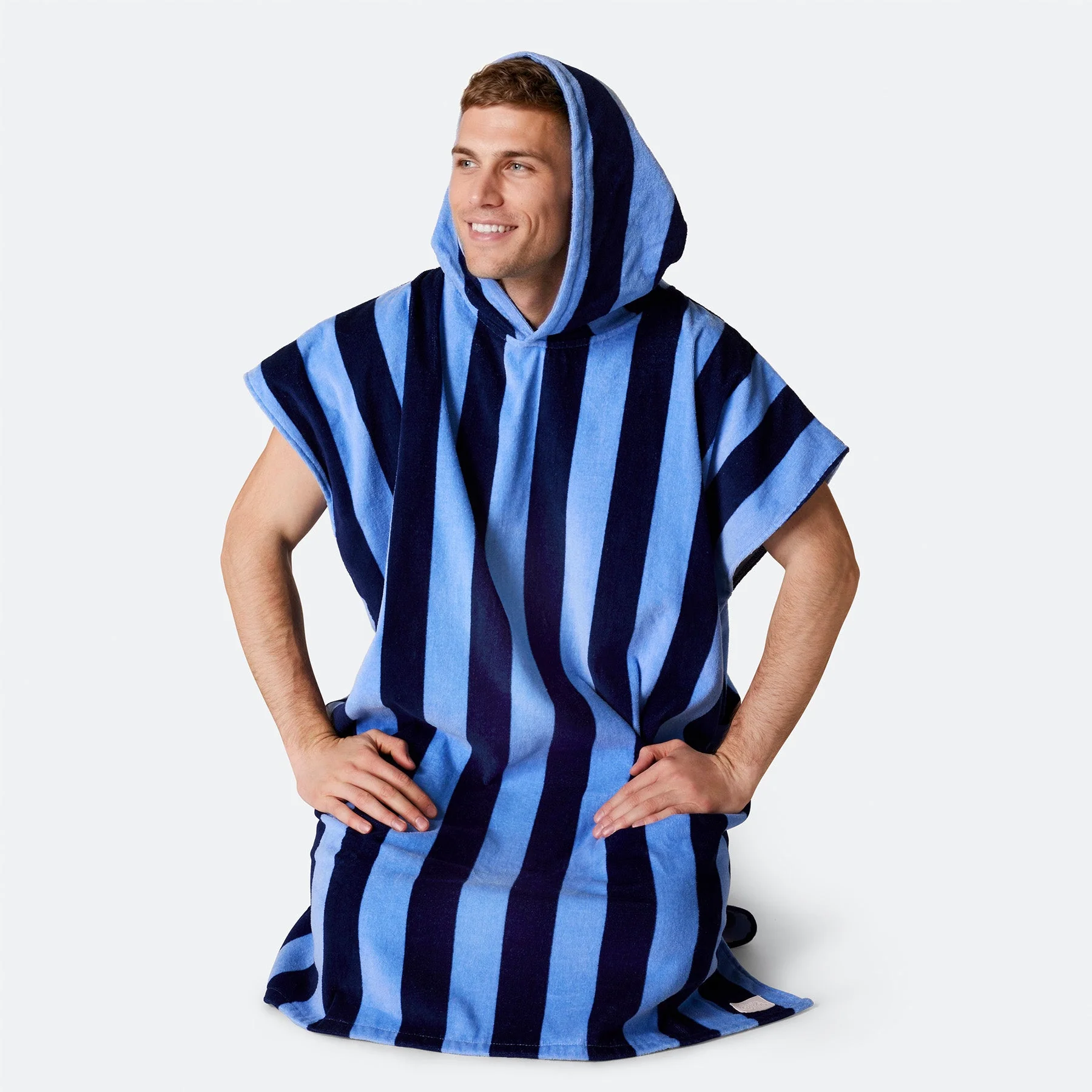 Striped Blue Towel Poncho - Image 7