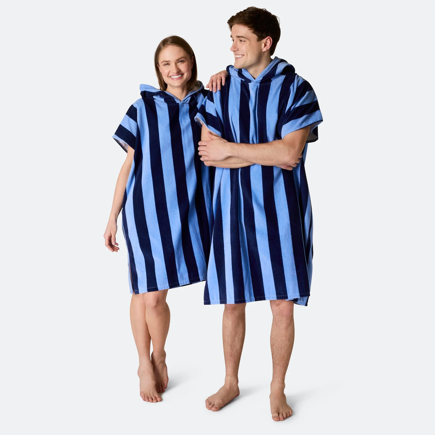 Striped Blue Towel Poncho - Image 9