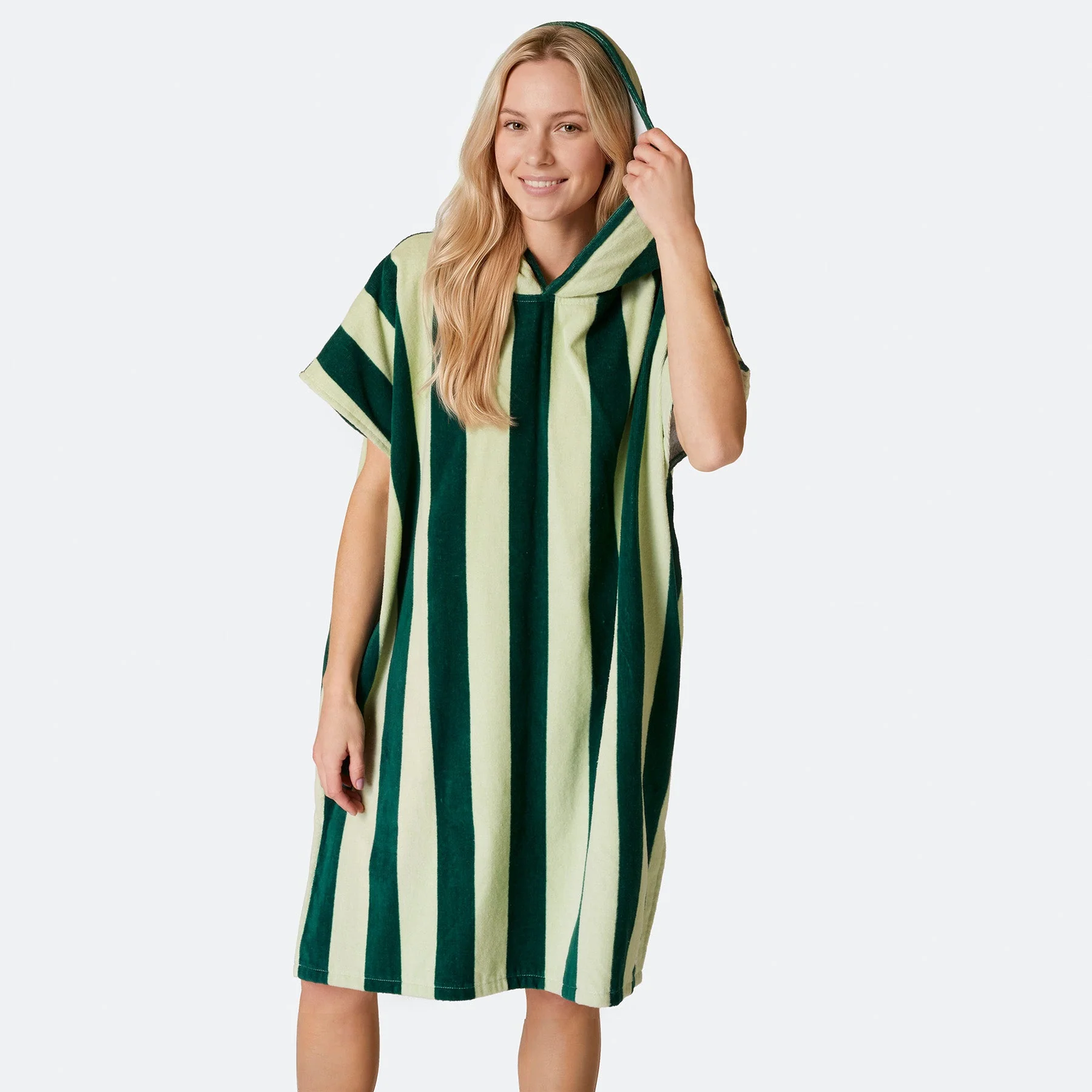 Striped Green Towel Poncho - Image 3