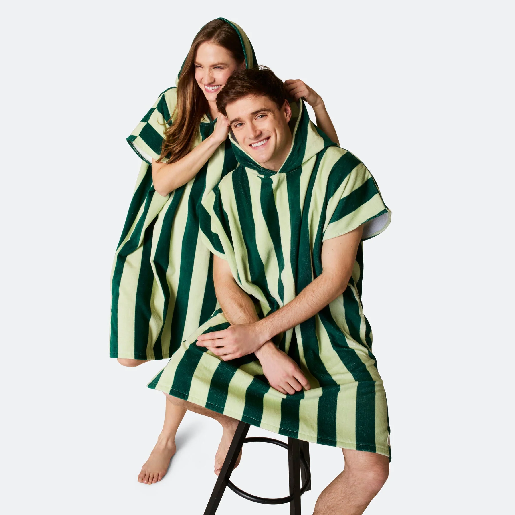 Striped Green Towel Poncho - Image 8