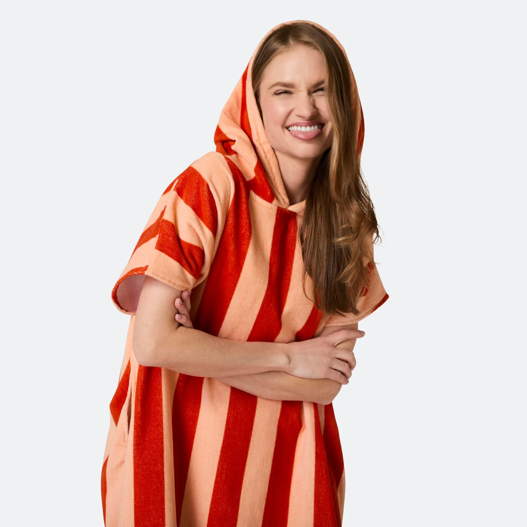 Striped Red Towel Poncho - Image 16