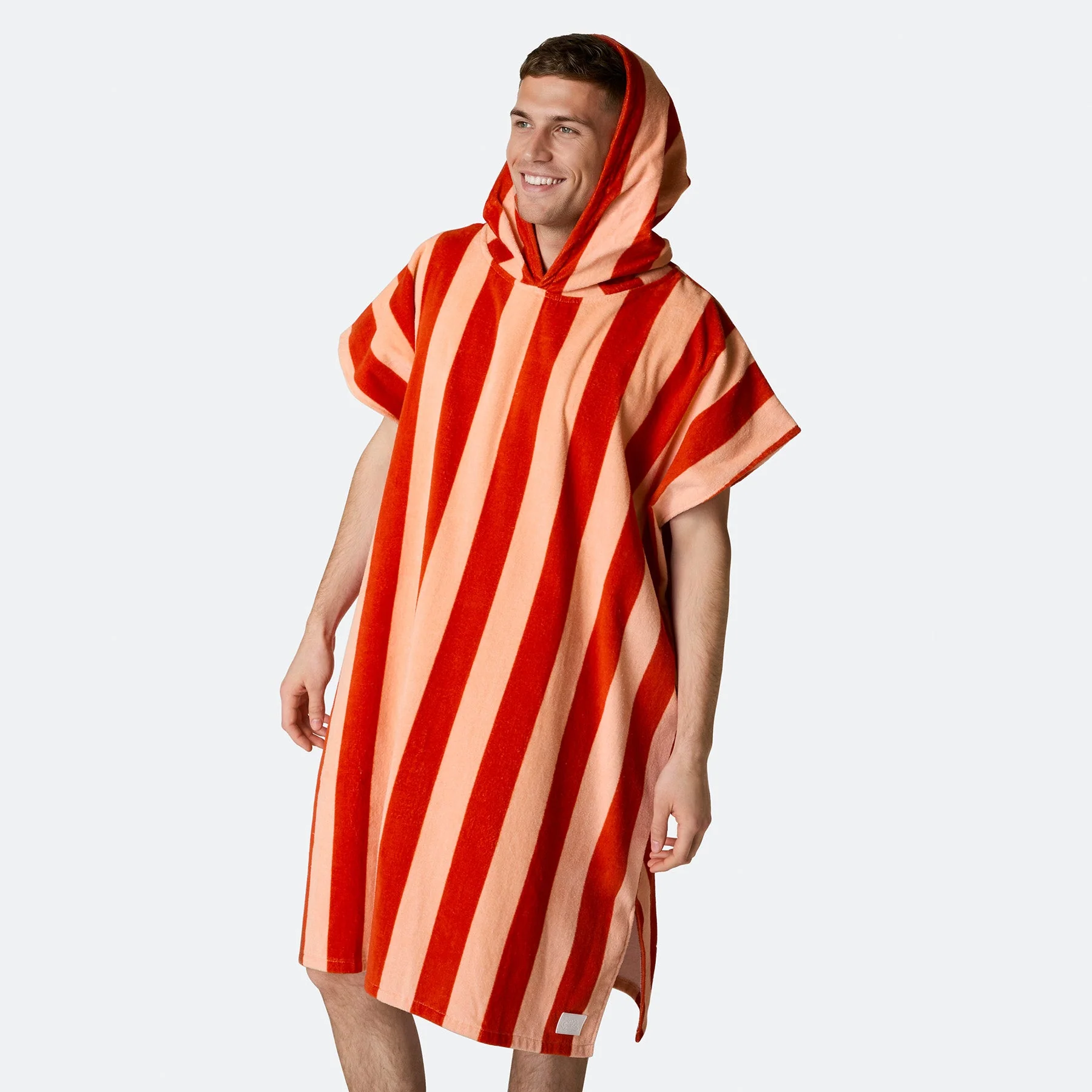Striped Red Towel Poncho - Image 3