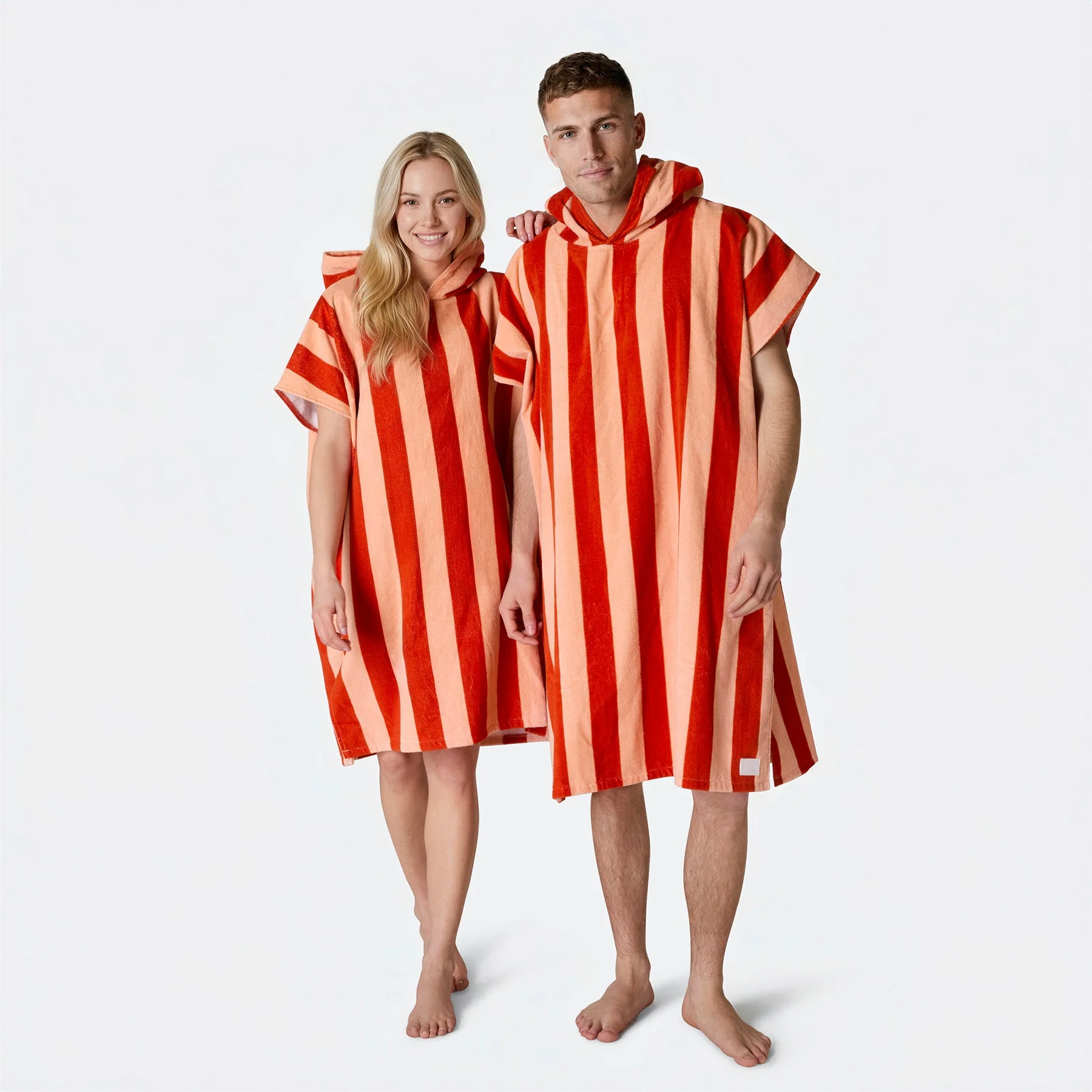 Striped Red Towel Poncho - Image 4