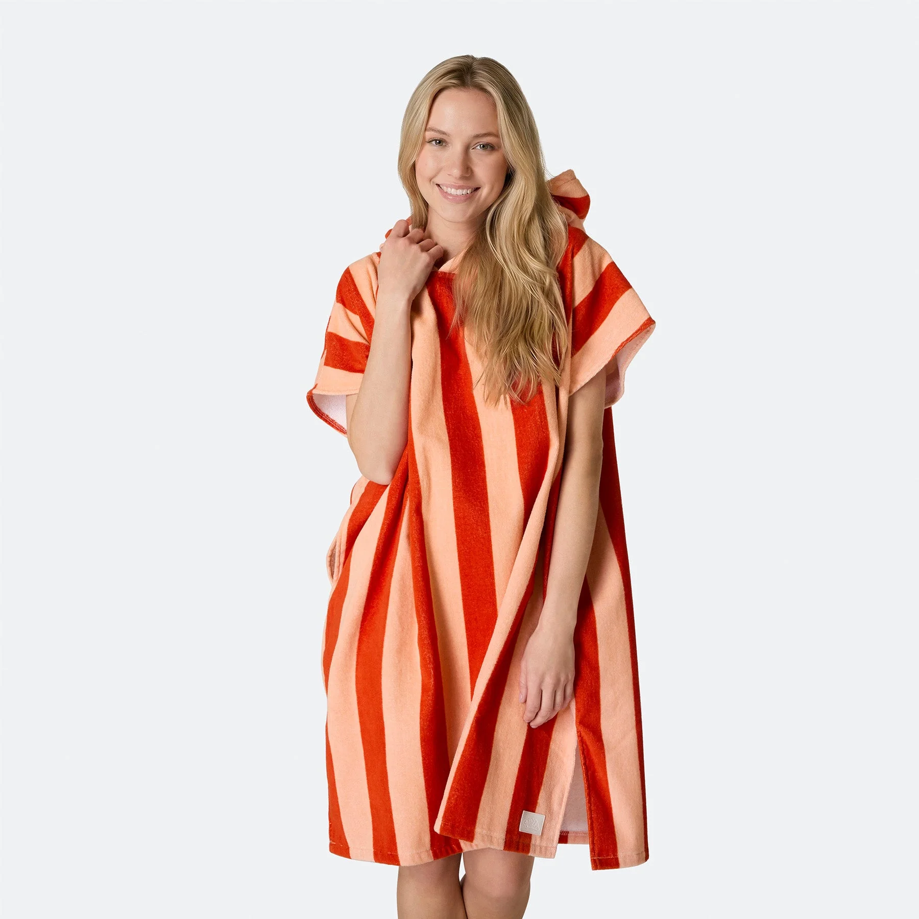 Striped Red Towel Poncho - Image 5