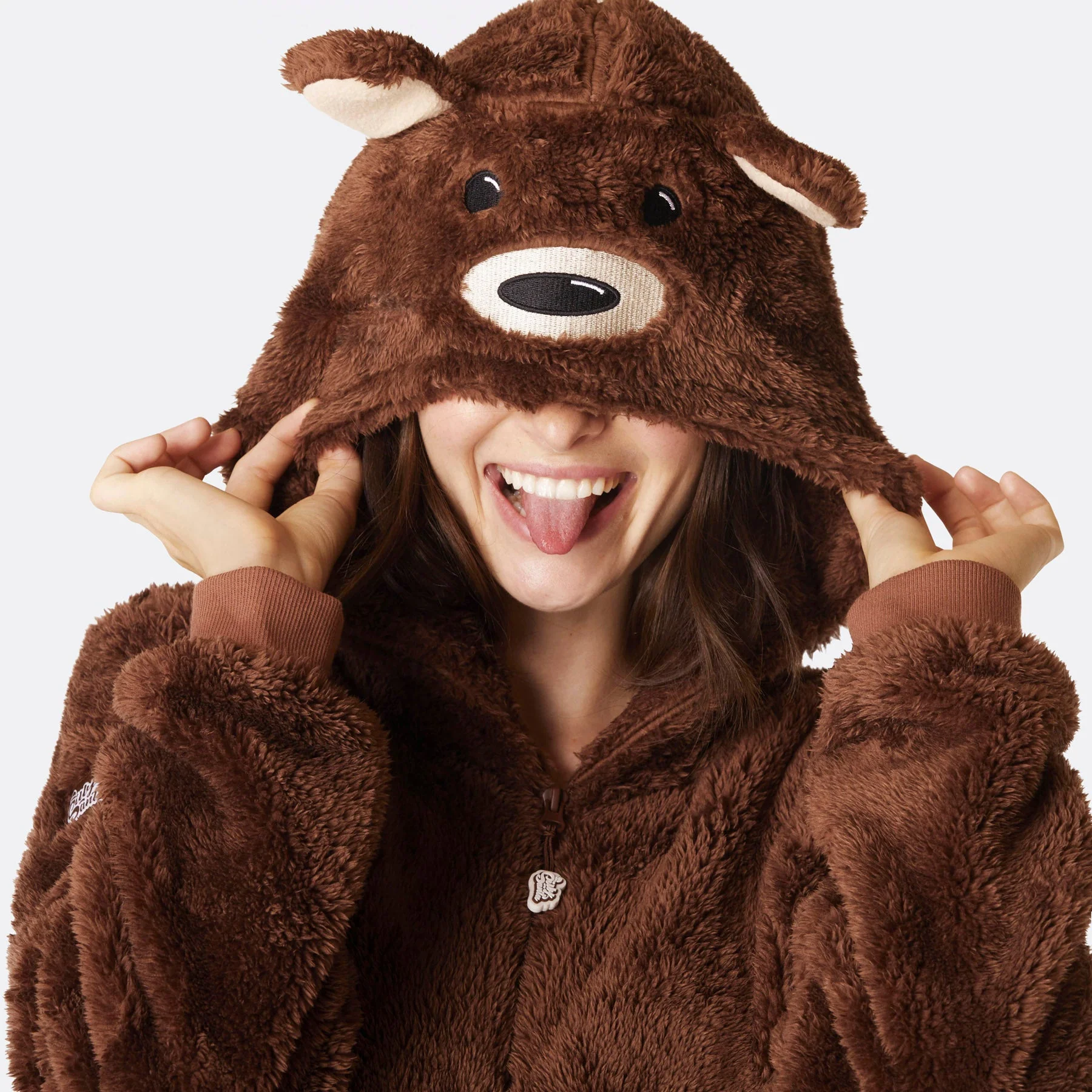 Women's Brown Teddy Bear Onesie - Image 4