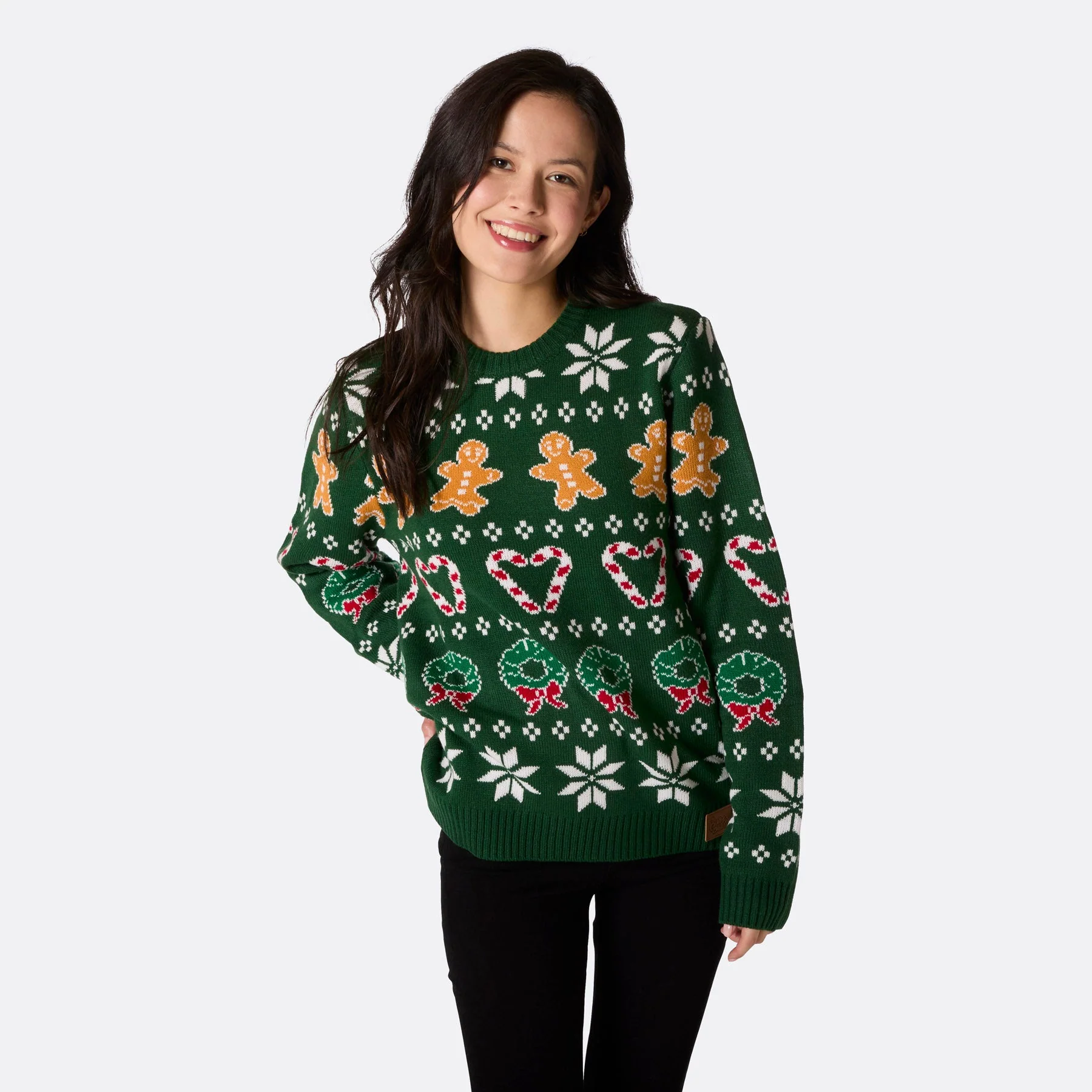 Women's Family Green Christmas Sweater - Image 3
