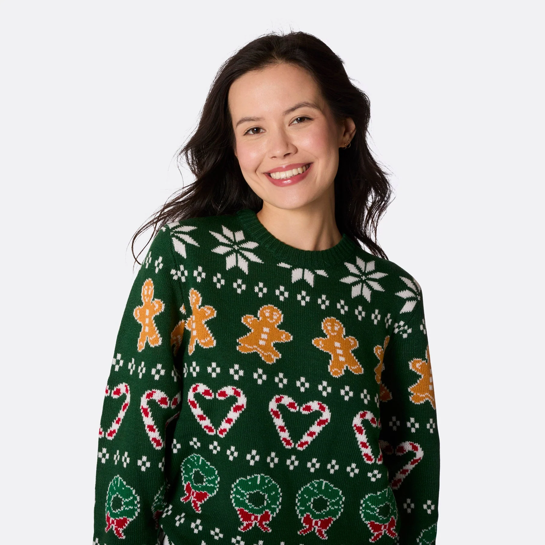 Women's Family Green Christmas Sweater - Image 4