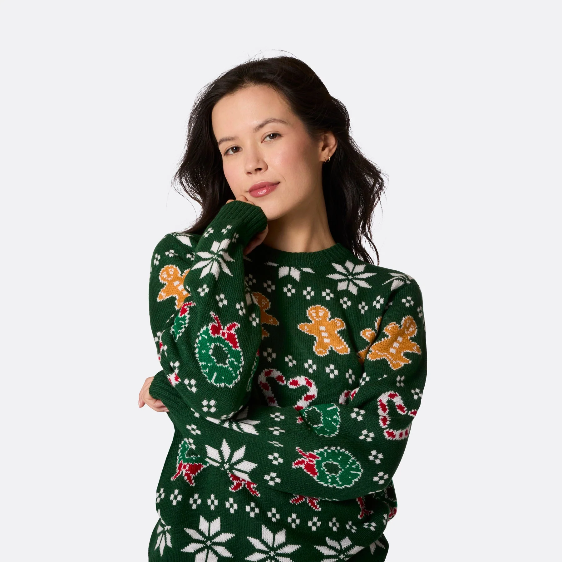 Women's Family Green Christmas Sweater - Image 5