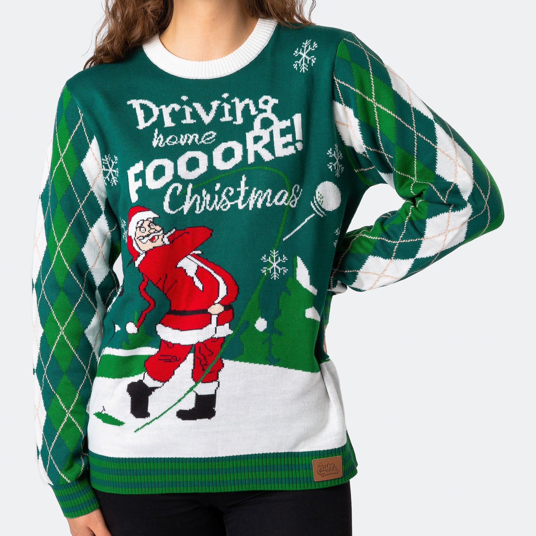 Women's Santa Golfer Christmas Sweater - Image 6